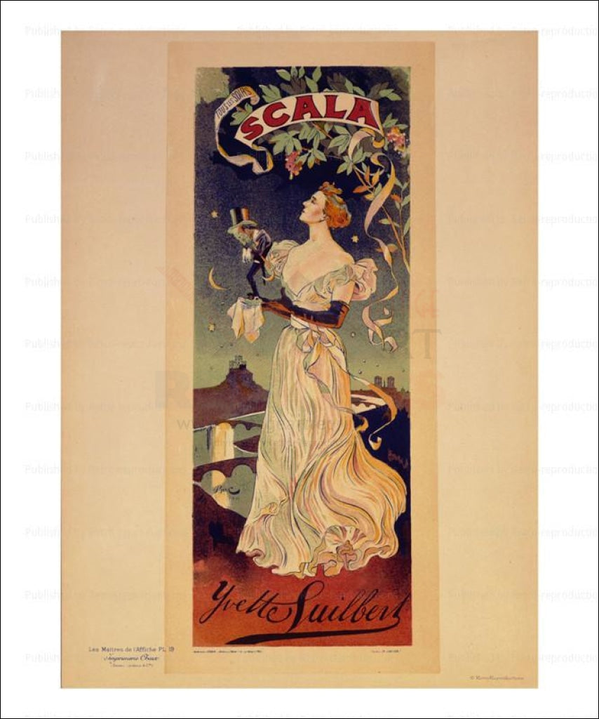 Scala, Yvette Guilbert, Les Maitre de l'Affiche, vintage art print reproduction - Vintage Art, canvas prints