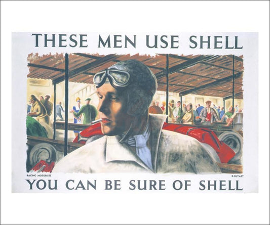 Shell Race Car Driver 1939 - Vintage Art, canvas prints
