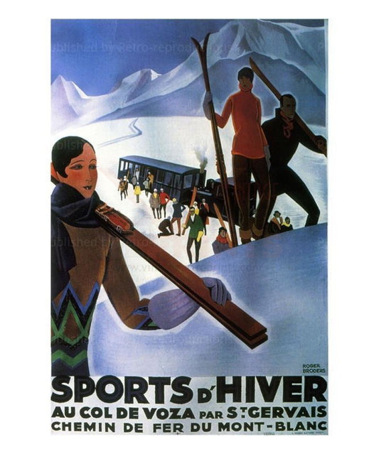 Sports d'Hiver Chemin de Fer du Mont-Blanc - Vintage Art, canvas prints