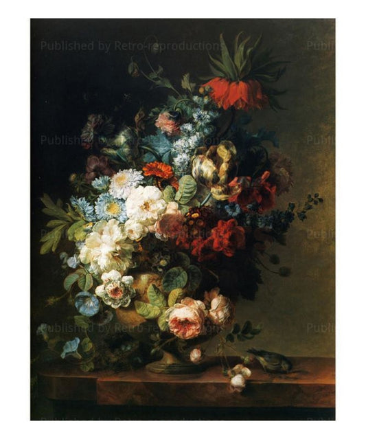 Still Life with Flowers 1789 - Vintage Art, canvas prints