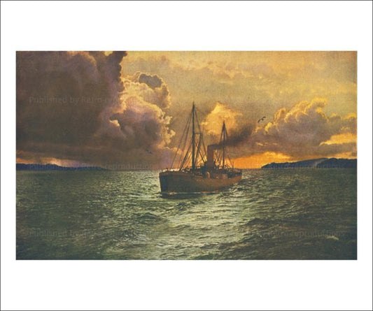 Sunset on the Columbia - Vintage Art, canvas prints