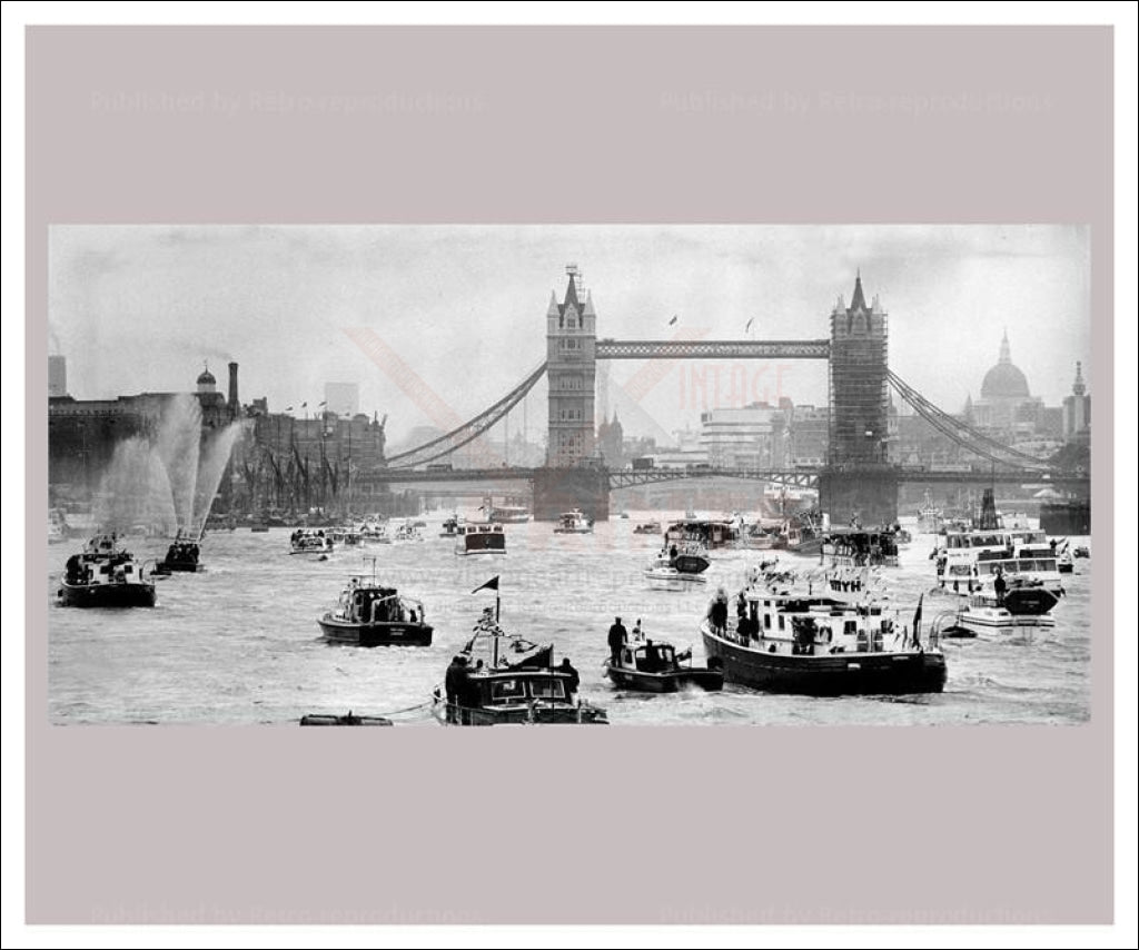 Thames river London - Vintage Art, canvas prints