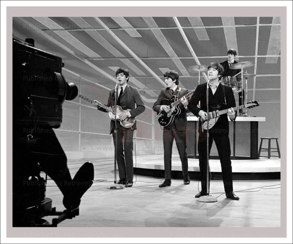 Vintage photo Beatles playing I VintageArtReprints photographic print