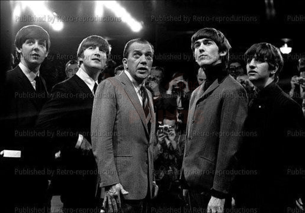 The Beatles with Ed Sullivan - Offset Poster Print-Vintage Art, canvas prints, movie posters, photographic prints, posters, art prints, original movie posters, advertising posters,
