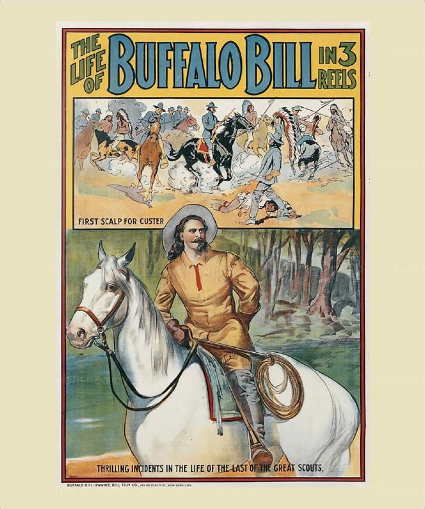 The Life of Buffalo Bill - Vintage Art, canvas prints