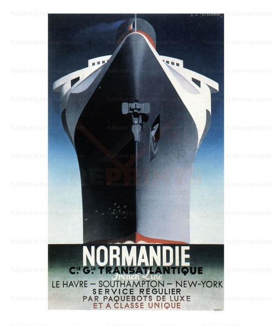 The Normandy Liner, vintage art print reproduction - Vintage Art, canvas prints