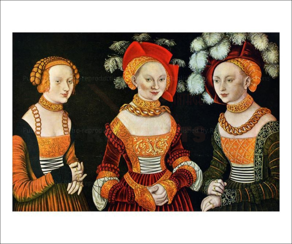 The Three Demoiselles - Vintage Art, canvas prints