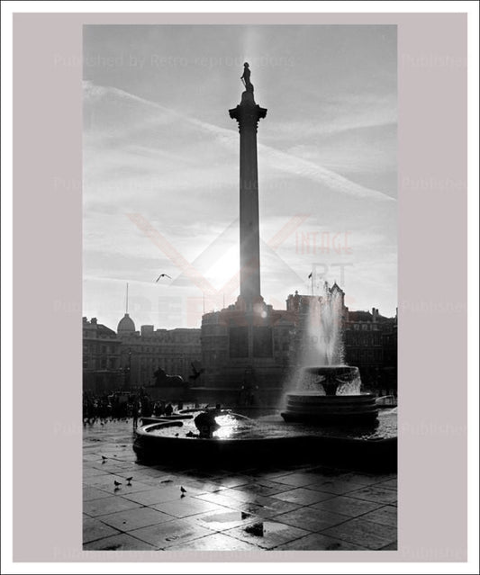 Trafalgar Square at Sunset London - Vintage Art, photographic prints