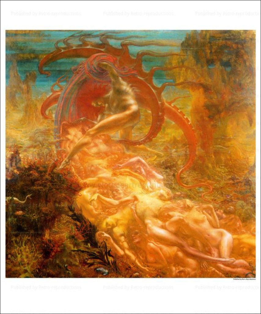 Tresor de Satan, master painter Jean Delville, Digital giclee reproduction - Vintage Art, canvas prints