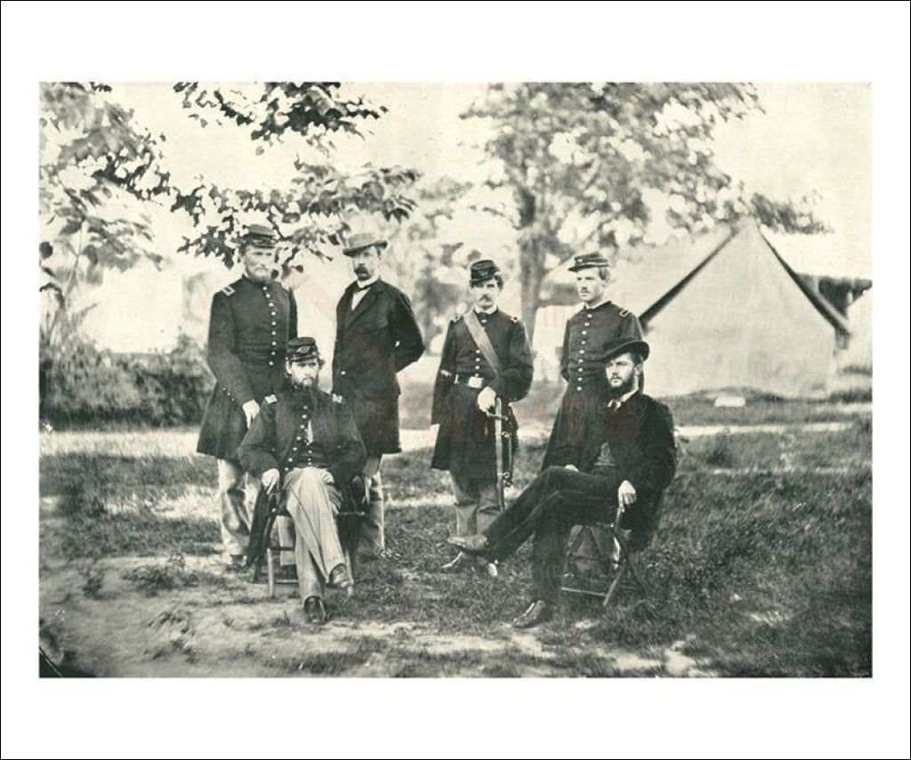 Unknown Federal Officers, American Civil War, vintage art photo print reproduction - Vintage Art, canvas prints