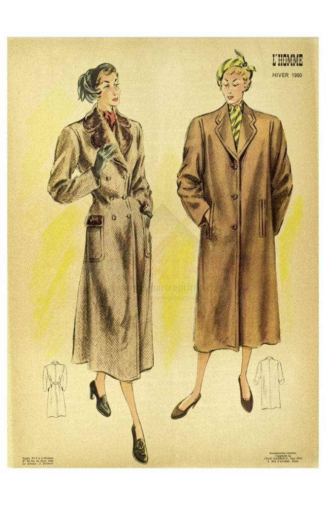 Women French Fashion 1950's Vintage Men Coats – Retro